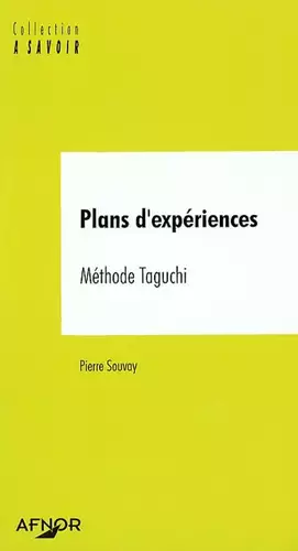 Couverture du produit · Plans d'expériences. Méthode Taguchi