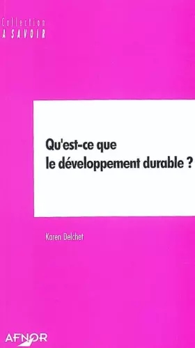 Couverture du produit · Qu'est-ce que le développement durable ?