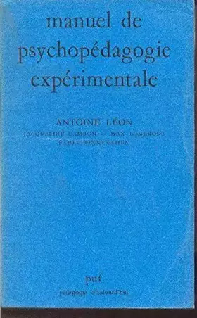 Couverture du produit · Manuel de psychopédagogie expérimentale