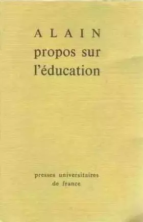 Couverture du produit · Propos sur l'éducation