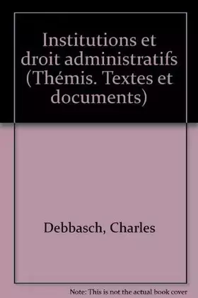 Couverture du produit · Institutions et droits administratifs