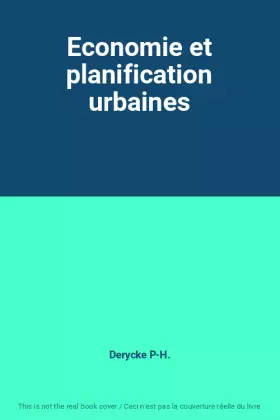 Couverture du produit · Economie et planification urbaines