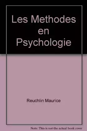 Couverture du produit · Methodes en psychologie (les)