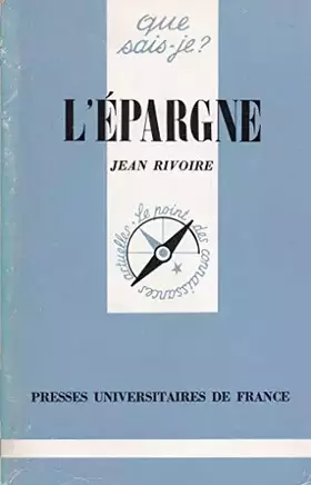 Couverture du produit · Que sais-jee L'épargne