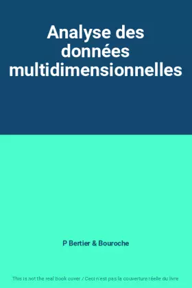 Couverture du produit · Analyse des données multidimensionnelles