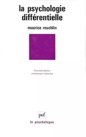 Couverture du produit · La psychologie différentielle