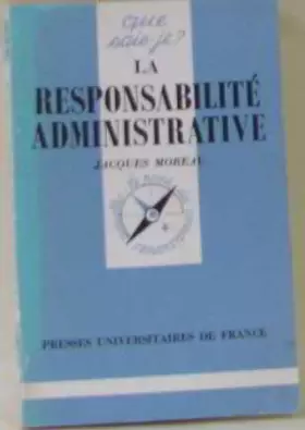 Couverture du produit · Responsabilite administrative (la)