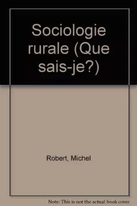 Couverture du produit · Sociologie rurale