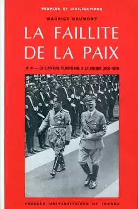 Couverture du produit · La faillite de la paix, 1936-1939