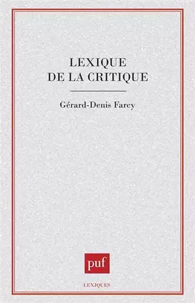 Couverture du produit · De la critique
