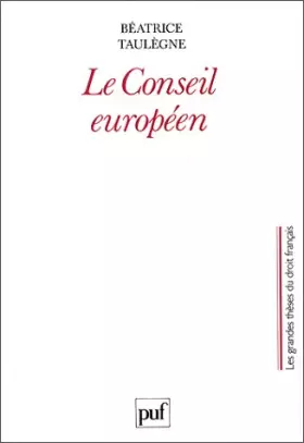 Couverture du produit · Le Conseil européen