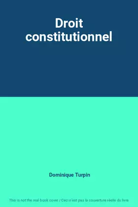 Couverture du produit · Droit constitutionnel