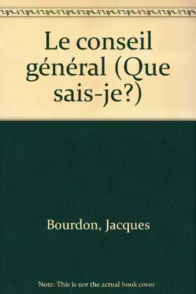 Couverture du produit · Le conseil général