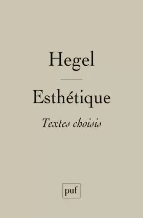 Couverture du produit · Esthétique : Textes choisis
