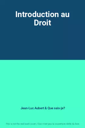 Couverture du produit · Introduction au Droit