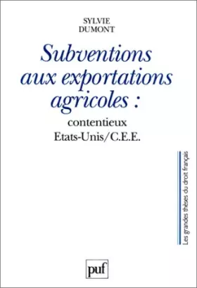 Couverture du produit · Subventions aux exportations agricoles