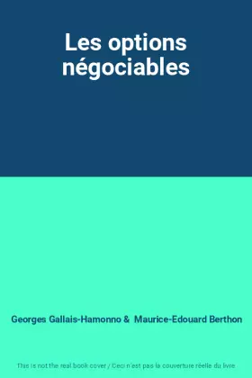 Couverture du produit · Les options négociables