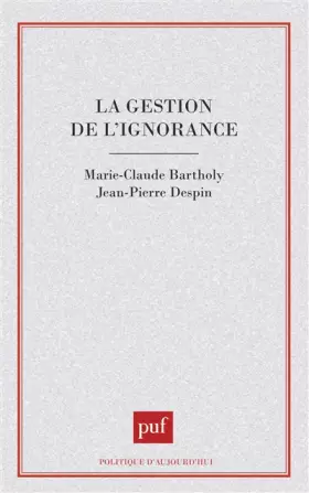 Couverture du produit · La gestion de l'ignorance