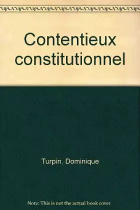 Couverture du produit · Contentieux constitutionnel