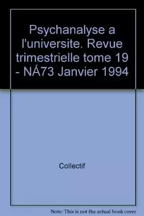 Couverture du produit · Psycha.univ.t.19 n.73: 73