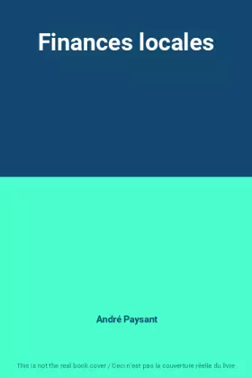 Couverture du produit · Finances locales
