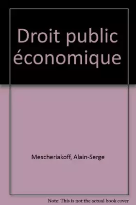 Couverture du produit · Droit public économique