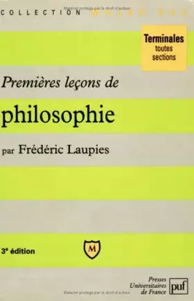 Couverture du produit · Premières leçons de philosophie