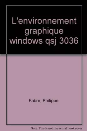 Couverture du produit · L'environnement graphique Windows