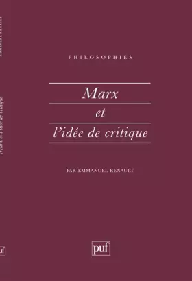 Couverture du produit · Marx et l'idée de critique