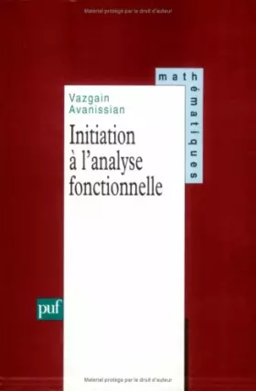 Couverture du produit · Initiation à l'analyse fonctionnelle