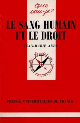 Couverture du produit · Le sang humain et le droit