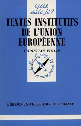 Couverture du produit · Textes institutifs de l'Union Européenne