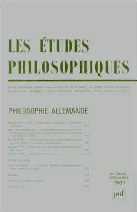 Couverture du produit · Philosophie allemande