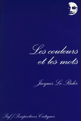 Couverture du produit · Les couleurs et les mots