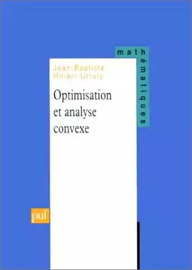 Couverture du produit · Optimisation et analyse convexe