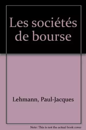Couverture du produit · Les sociétés de bourse