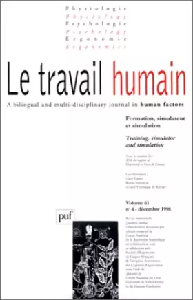 Couverture du produit · Travail humain. Formation, simulateur et simulation (édition bilingue)