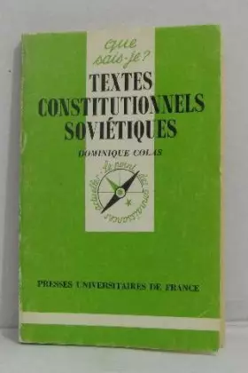 Couverture du produit · Textes constitutionnels soviétiques