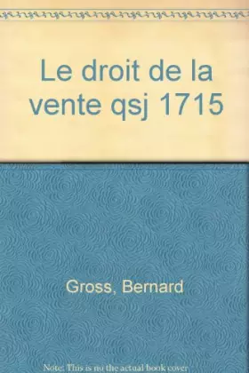 Couverture du produit · Le Droit de la vente