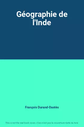 Couverture du produit · Géographie de l'Inde