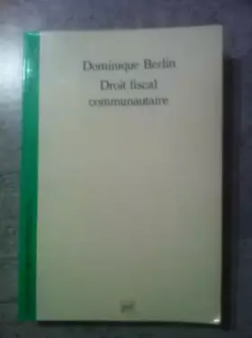 Couverture du produit · Droit fiscal communautaire
