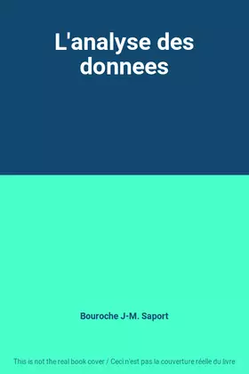 Couverture du produit · L'analyse des donnees