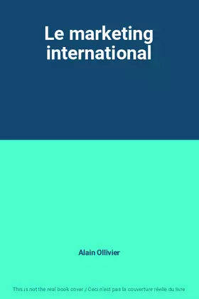 Couverture du produit · Le marketing international