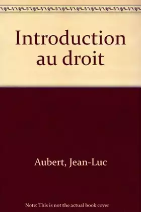 Couverture du produit · Introduction au droit