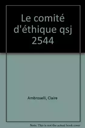 Couverture du produit · Le Comité d'éthique