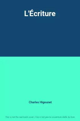 Couverture du produit · L'Écriture