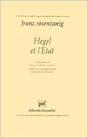 Couverture du produit · Hegel et l'État