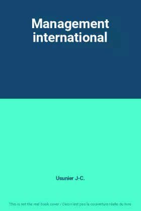 Couverture du produit · Management international