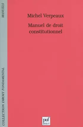 Couverture du produit · Manuel de droit constitutionnel