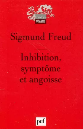 Couverture du produit · Inhibition, symptôme et angoisse